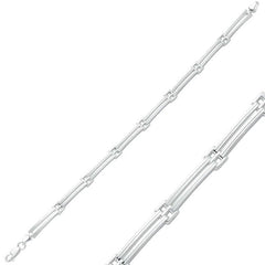 Silver Two Row Men's Bracelet