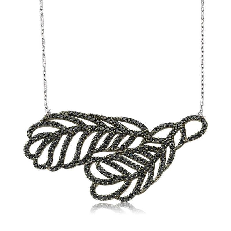 Silver Two Leaf Women's Necklace