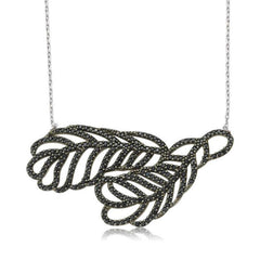 Silver Two Leaf Women's Necklace