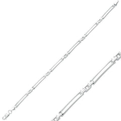 Silver Thin Double Striped Men's Bracelet