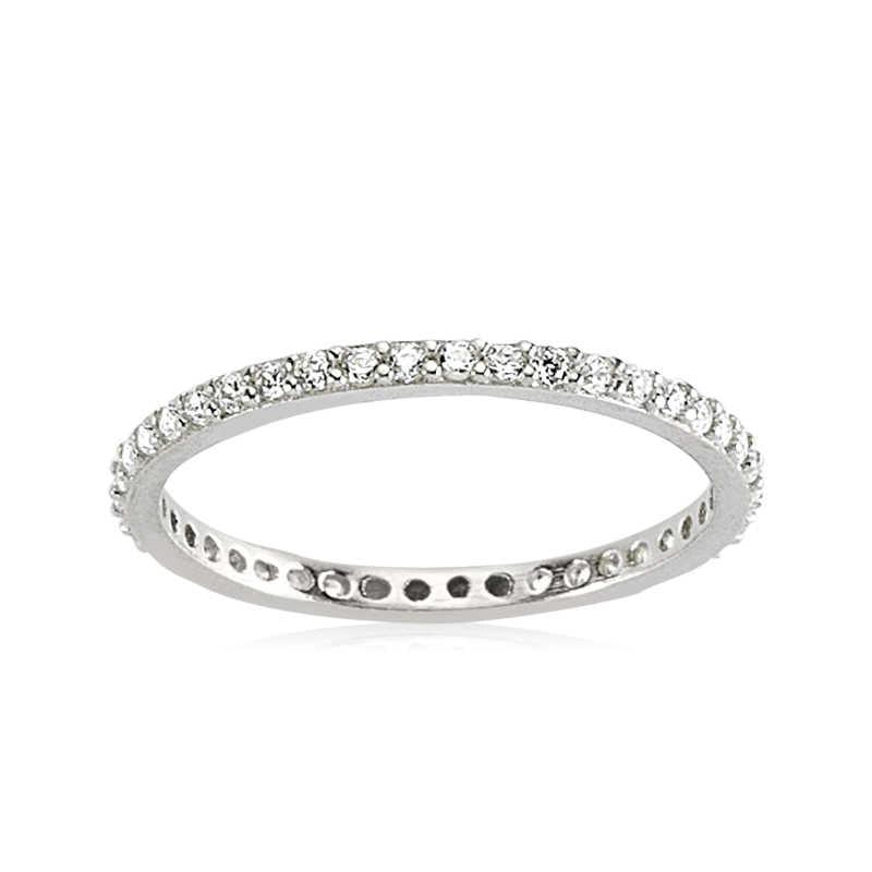 Silver Thin Full Circle Women's Wedding Ring
