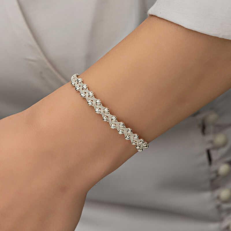 Silver Kazaziye Knit Bracelet