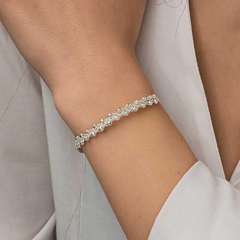 Silver Kazaziye Knit Bracelet