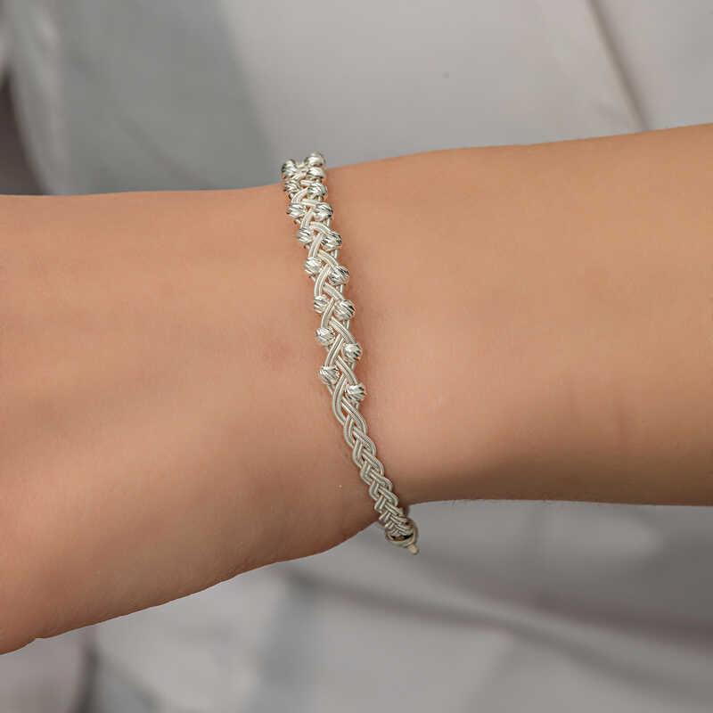 Silver Kazaziye Knit Bracelet