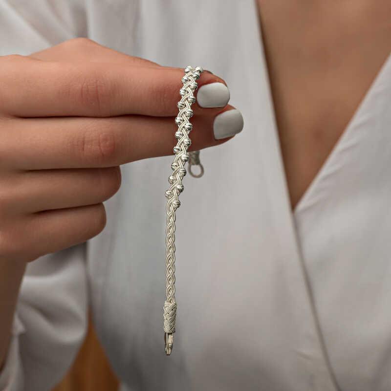 Silver Kazaziye Knit Bracelet