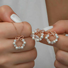 Silver Pearl Ribbon Women Set