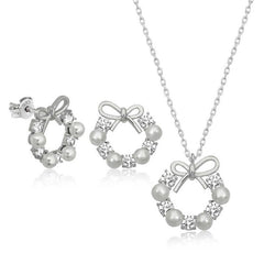 Silver Pearl Ribbon Women Set