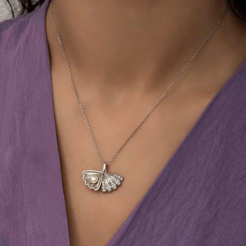 Silver Pearl Oyster Women's Necklace