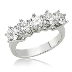 Silver Light Boxed 5 Stone Women's Ring 