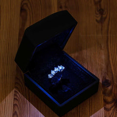 Silver Light Boxed 5 Stone Women's Ring 