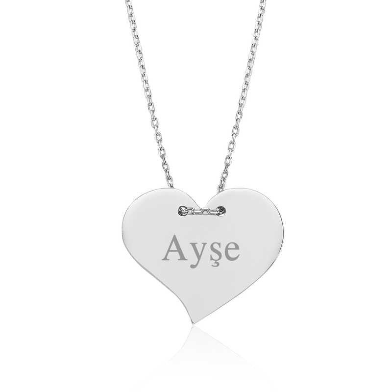 Silver Name Heart Women's Necklace