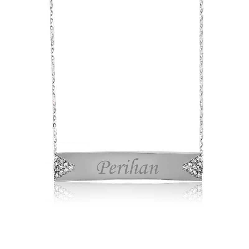 Silver Name Plate Women's Necklace