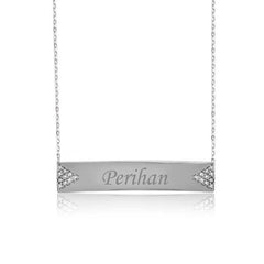 Silver Name Plate Women's Necklace