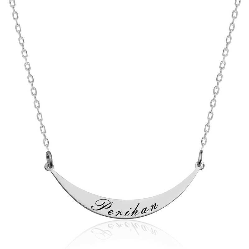 Silver Name Plate Necklace