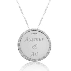 Silver Stone Personalized Name Necklace for Women