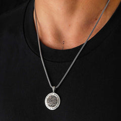 Silver Name Azam Prayer Necklace