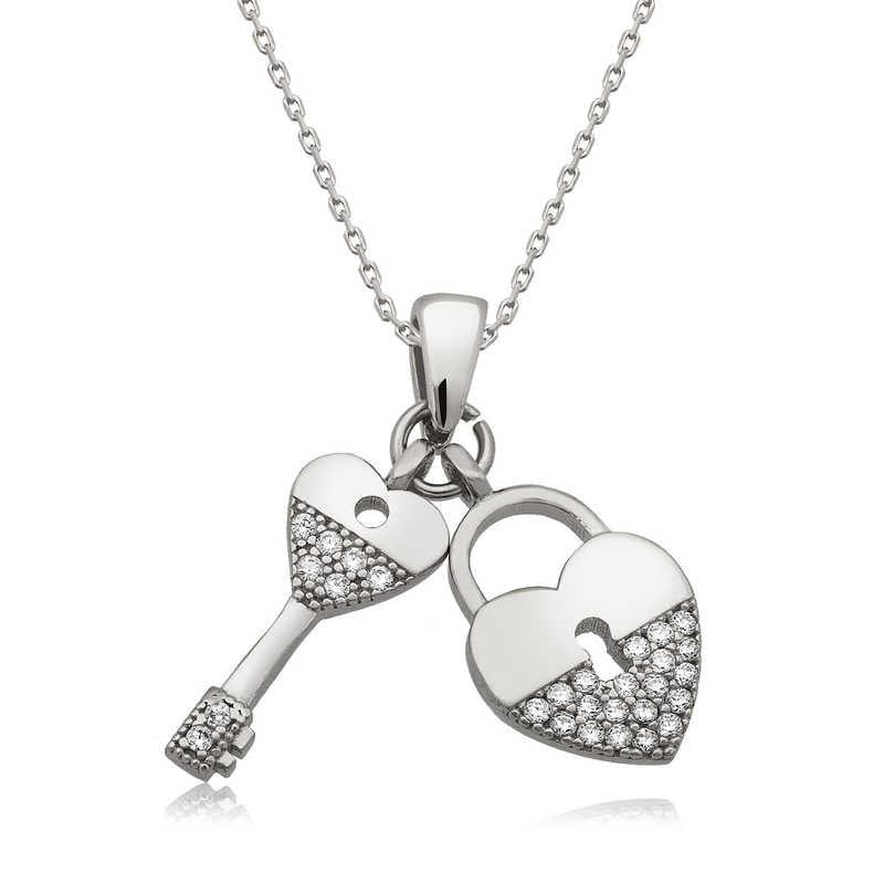 Silver Key to My Heart Necklace