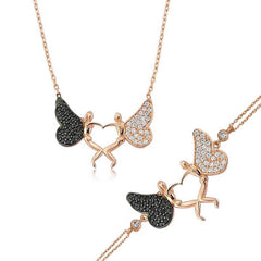 Silver Heart Angel Lady Set