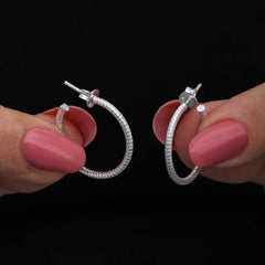 Silver Pencil Hoop Women's Earring
