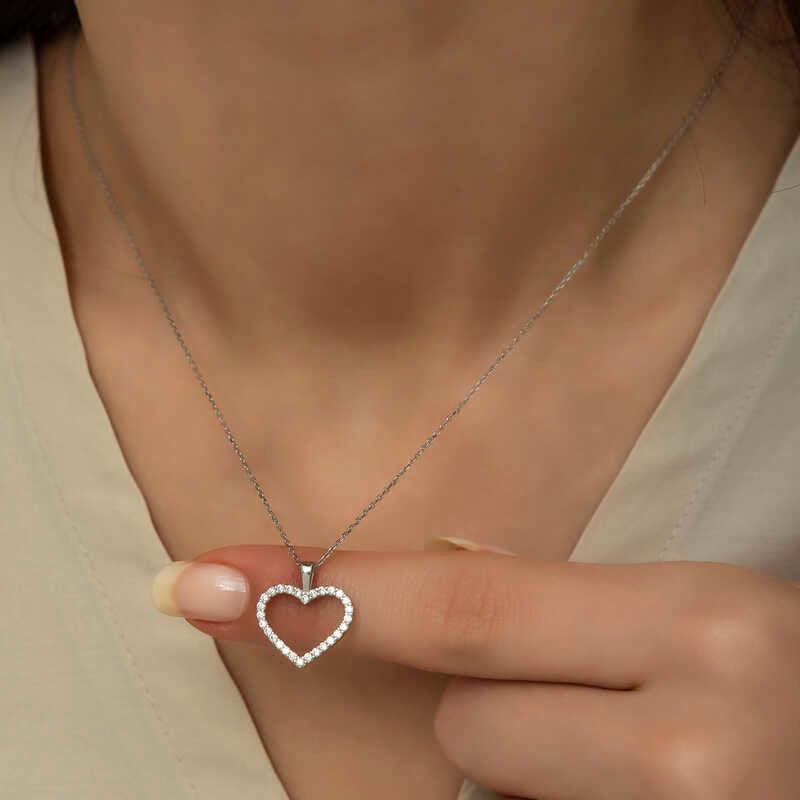 Collier cœur en argent pour femme