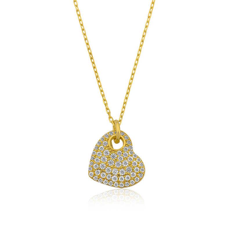 Collier femme cœur argent or