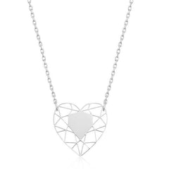 Silver Heart Circle Women's Necklace