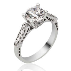 Silver Single Stone Women's Ring