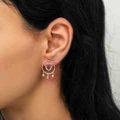 Silver Heart Hoop Women's Earrings