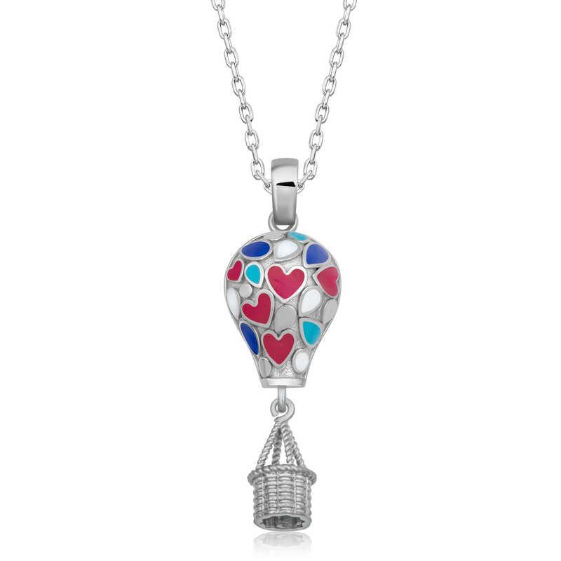 Silver Heart Cappadocia Balloon Women's Necklace