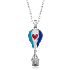 Silver Heart Cappadocia Balloon Women's Necklace