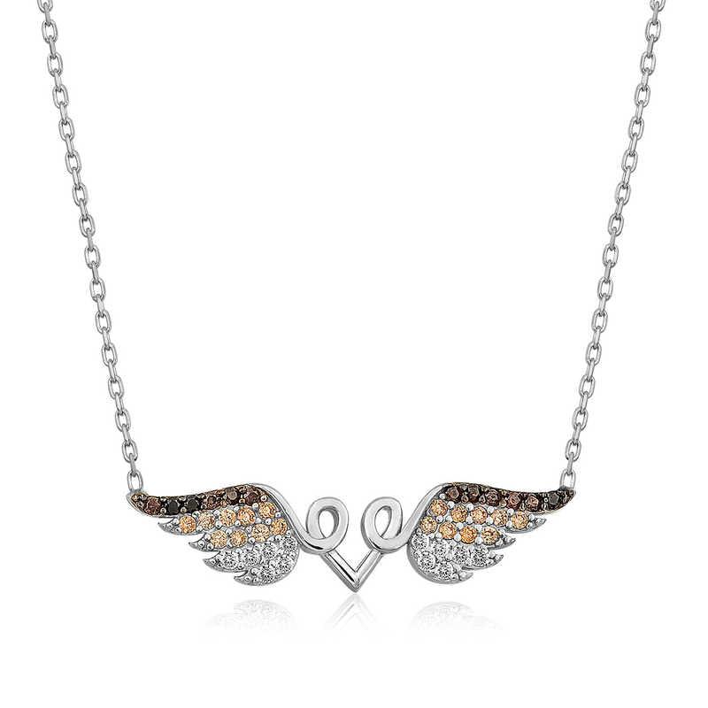 Silver Winged Heart Necklace