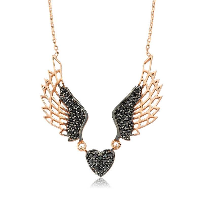 Silver Winged Heart Women's Necklace