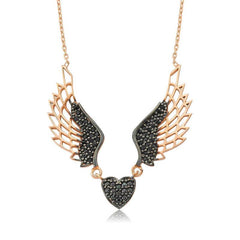Silver Winged Heart Women's Necklace
