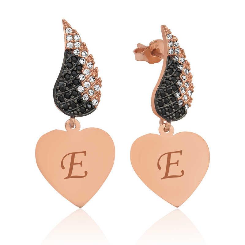 Silver Winged Heart Earrings