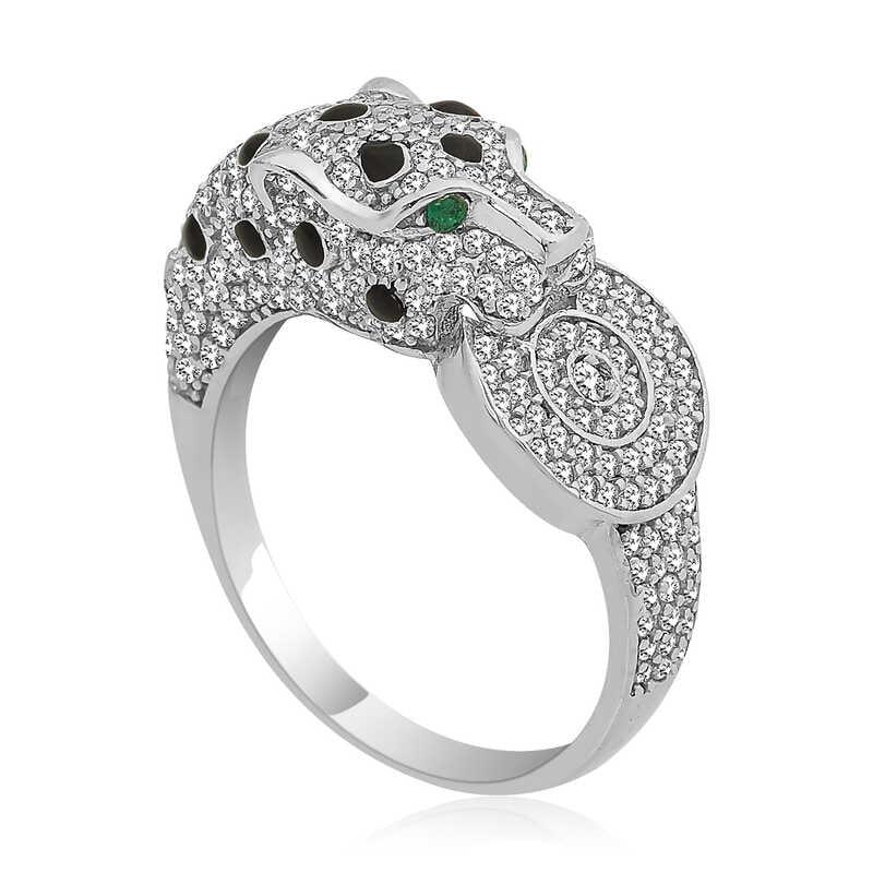 Silver Tiger Figured Women's Ring