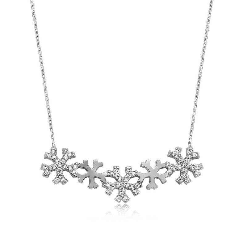 Collier flocon de neige en argent pour femme