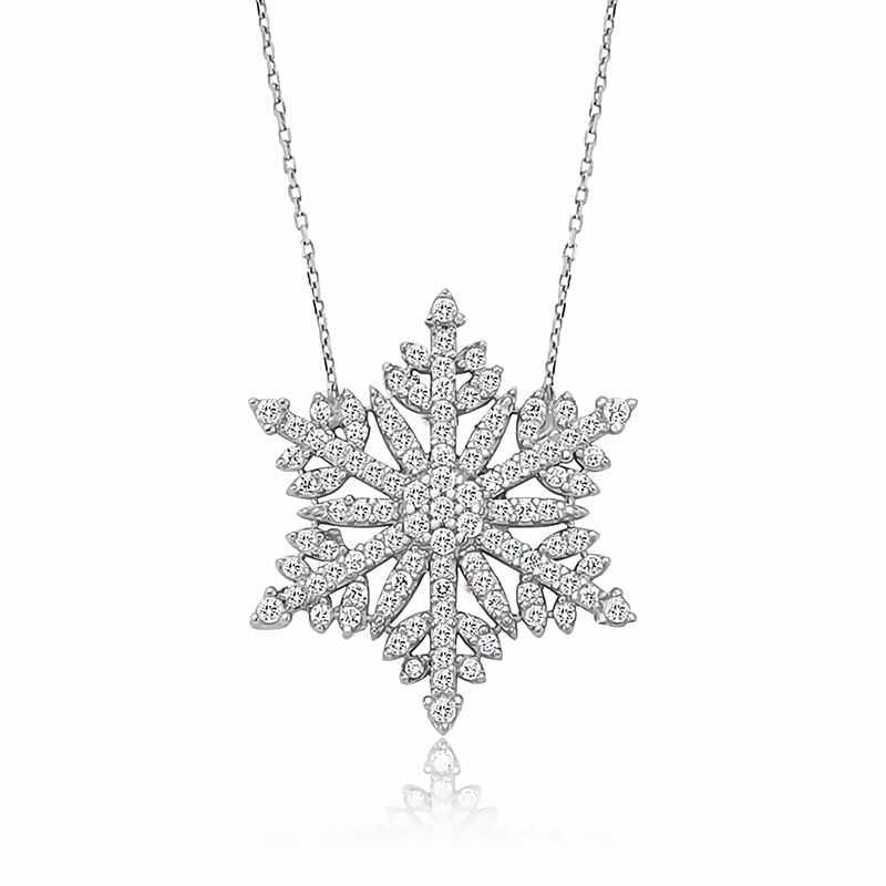 Silver Snowflake Women's Necklace