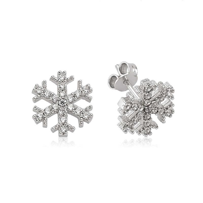 Silver Snowflake Stud Earrings