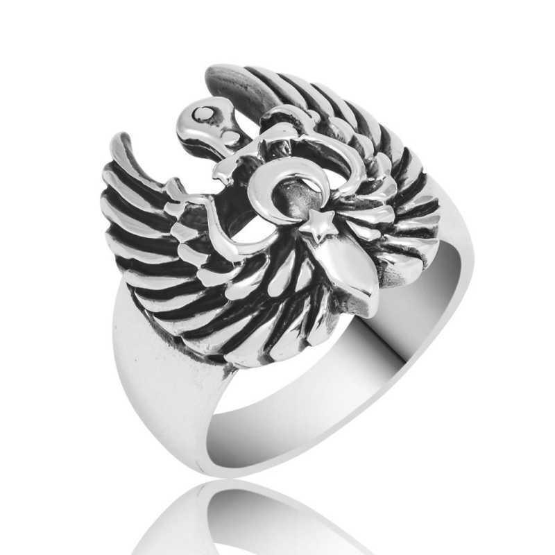 Silver Eagle Wing Men's Ring