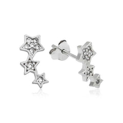 Silver Shooting Star Stud Earrings