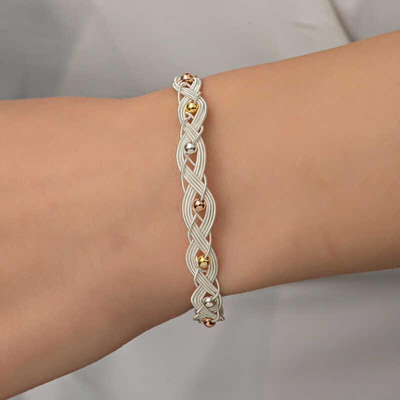 Silver Kazaziye Knit Bracelet