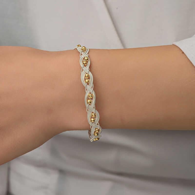 Silver Kazaziye Knit Bracelet