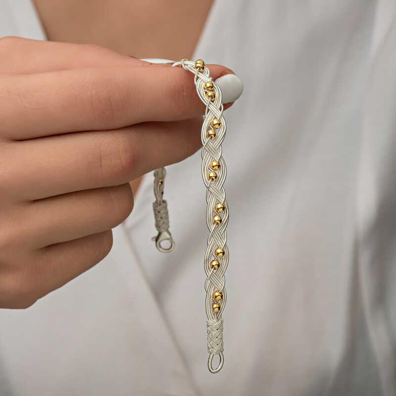 Silver Kazaziye Knit Bracelet