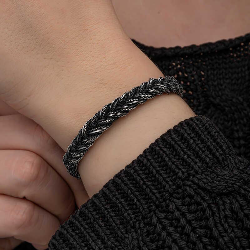 Silver Kazaziye Knit Bracelet