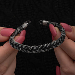Silver Kazaziye Knit Bracelet