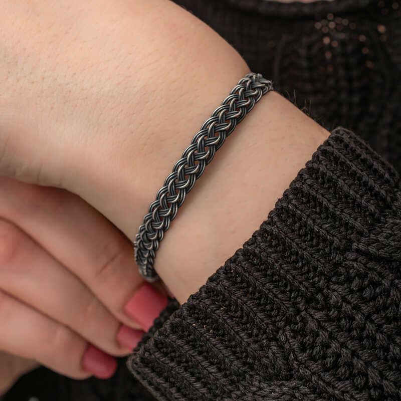 Silver Kazaziye Knit Bracelet