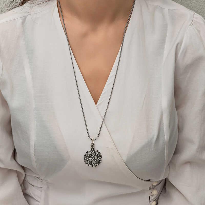Silver Kazaziye Knit Women's Necklace