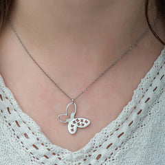 Silver Butterfly Women's Necklace