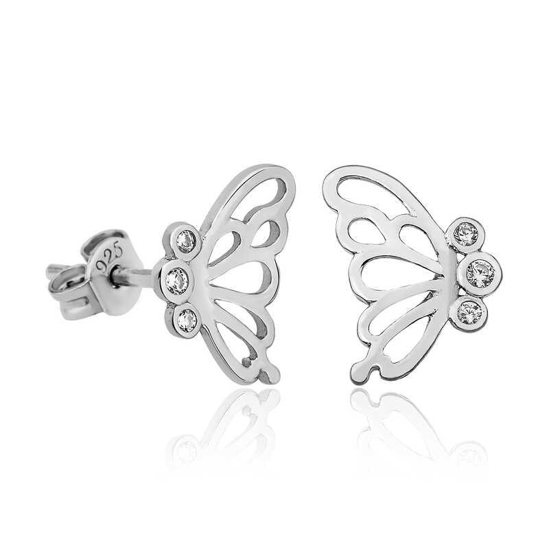Silver Butterfly Women's Earrings