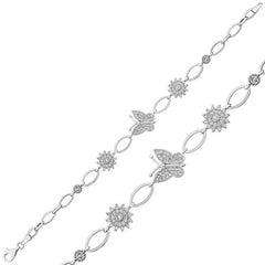 Bracelet papillon en argent pour femme
